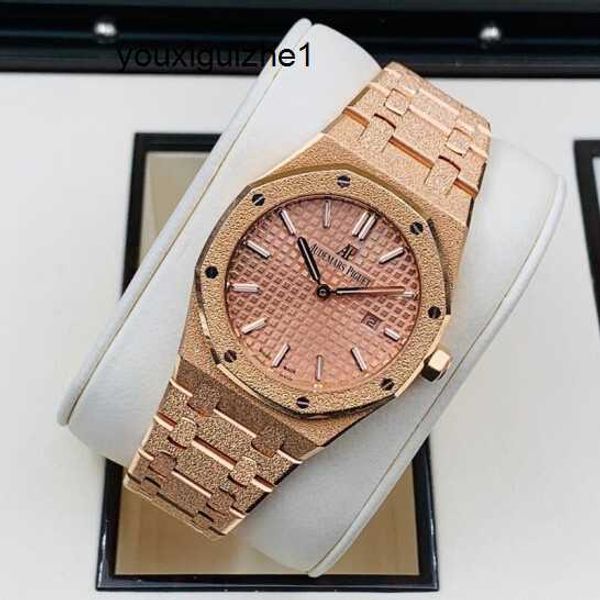 Минималистичные Тактические Наручные Часы AP Watch Часы серии Royal Oak Женские Часы Диаметр 33 мм Кварцевый Механизм Прецизионная Сталь Платина Розовое Золото Досуг Женский Роскошь