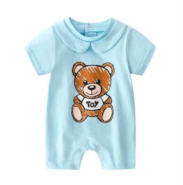 Bebê recém-nascido macacão ternos do corpo capa recém-nascidos meninos meninas onepieces roupas cor sólida impresso urso bb bebê primavera e outono lon3925403