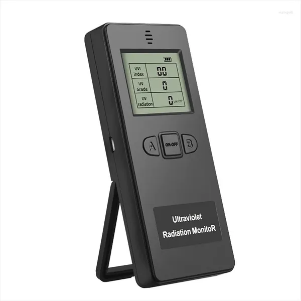 Detector digital de radiação ultravioleta UV UVI Medidor dosímetro testador com display de temperatura para casa ao ar livre