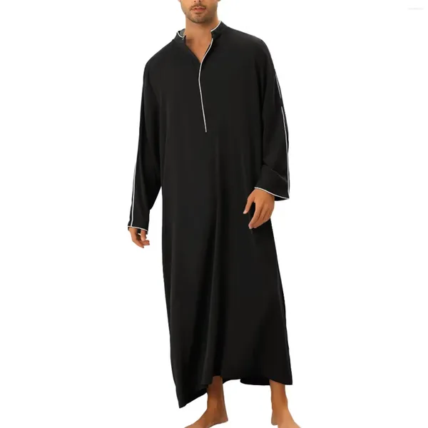 Этническая одежда 2024, мусульманская мужская одежда Jubba Thobe Eid Abaya Homme, мусульманский кафтан, исламские халаты, Пакистан, Саудовская Аравия, Джеллаба, исламская одежда