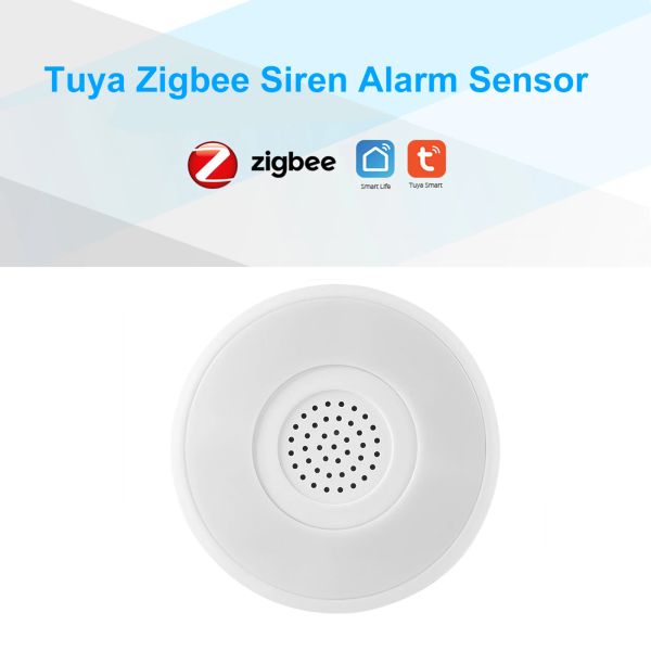 Rilevatore Tuya Zigbee Sirena Sensore di allarme Sirena di allarme intelligente Suono e luce Corno di allarme Sistema di sicurezza domestica APP Tuya Smart Life