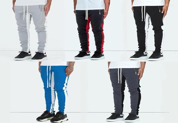 Men039s Pantaloni 2022 Uomini 39S Pantaloni a righe di colore a contrasto Gioventù Casual Sport Gamba Apertura Cerniera Fitness Corsa Traspirante5188961