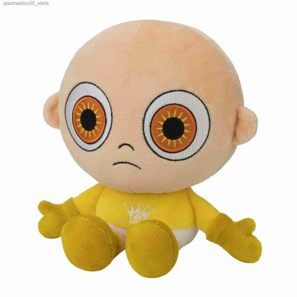 Bambole di peluche 28 cm Peluche giallo Kawaii Baby bambola di pezza Gioco horror Modello di peluche Morbido giocattolo per bambini Regali Q240227