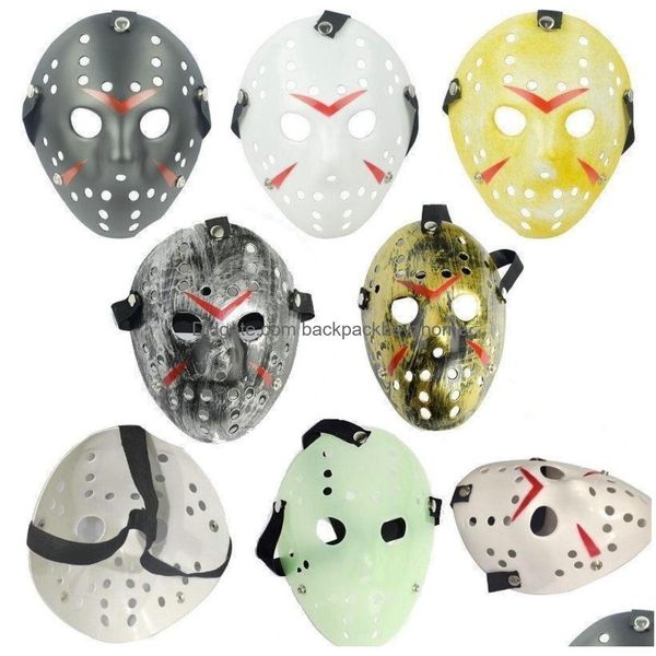 Máscaras de festa 12 estilo fl face masquerade máscaras jason cosplay skl vs sexta-feira horror hóquei halloween traje máscara assustador festival drop del dhplq