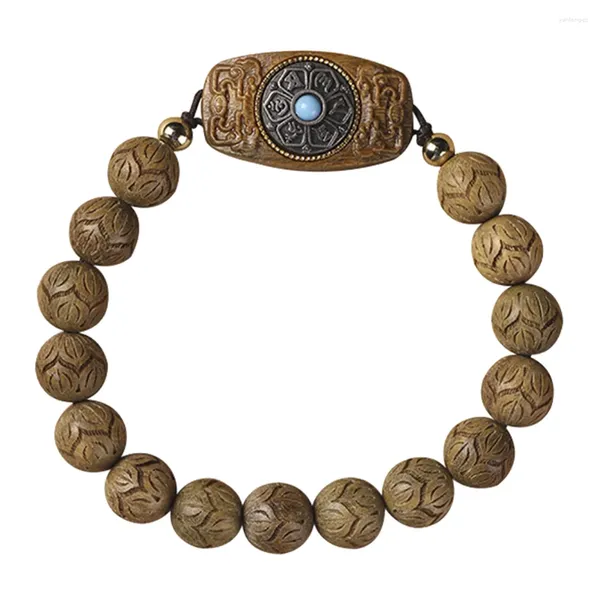 Charme pulseiras contas pulseira de madeira rosário jóias mão decorativa
