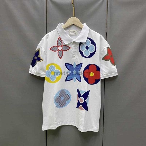 Herren Damen T-Shirt Sommer Poloshirt Designer Falten Schrumpfung Baumwolle Druck Aufkleber Buchstaben Mode Weiß 3XL 4XL Grafik T-Shirts
