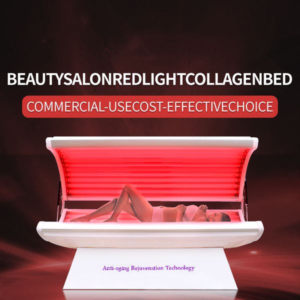 Terapia de luz vermelha infravermelha Anti envelhecimento + Equipamento de spa de cura Cápsula de spa UV e colágeno luz vermelha / azul cama de bronzeamento solar de colágeno