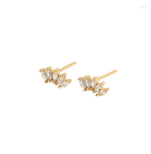 Ohrstecker, 92 mm, 49 mm, 18 Karat Gold, authentisches 925er-Sterlingsilber, Zinken-Zirkon-CZ-Krone, Pferdeauge-Ohrringe, feiner Schmuck, TLE214411374842