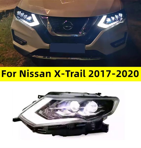 Scheinwerferbaugruppe für Nissan X-Trail 20 17–20 20, LED-Scheinwerfer, Projektorlinse, dynamischer Blinker, Angel Eye Lights