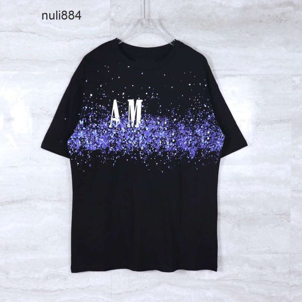 Mens Homem Céu Amar Miri Amari Mulheres Designers Camisetas Moda Amirl Camiseta Tinta The Starry Amis Top Quality Mulheres AM Manga Curta Casual Tees D2XD