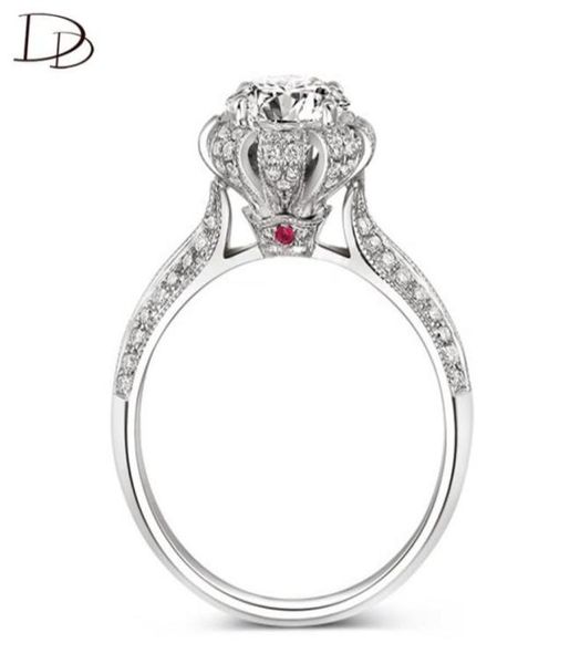 Eheringe Dodo Wunderschöner 75 mm Zirkon Kronenförmiger Prinzessin Chic Rosa Kristall für Frauen Silbriger Schmuck Jz0462070325