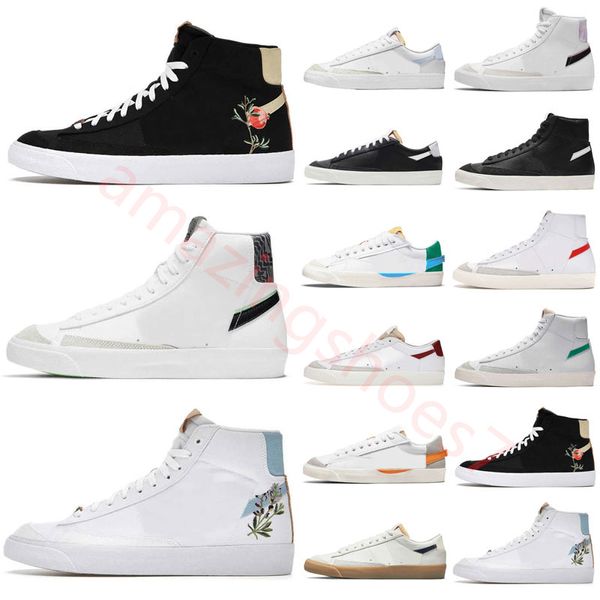 2024 Blazers Mid 77 Koşu Sıradan Ayakkabı Erkekler Kadın Eğitmenler Tasarımcı Ayakkabı Platform Spor Ayakkabıları Vintage Blazers Çok Renkli Yüksek Nar Jumbo