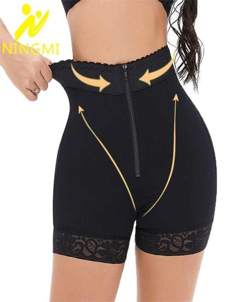 NINGMI Body Shaper Butt Lifter Höschen Taillentrainer Damen Push-Up-Riemen Nahtlos Hochformende Shapewear mit Haken 2201153008613