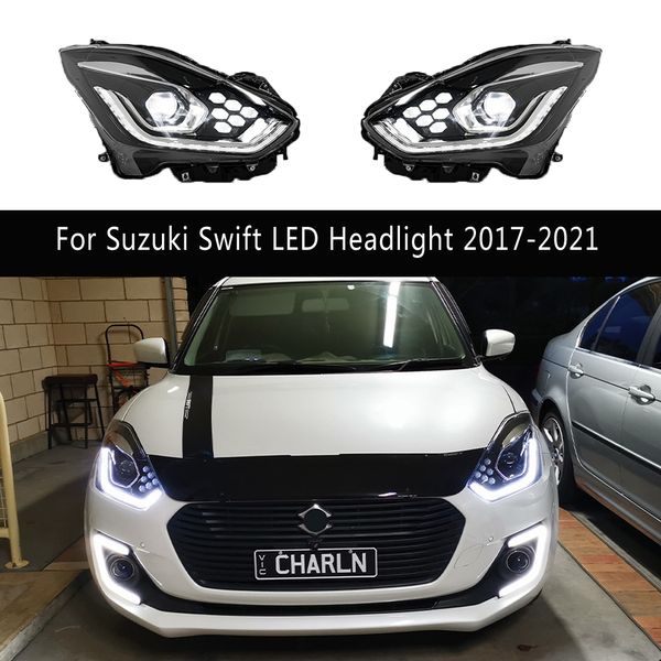 Accessori per auto Luce di marcia diurna Streamer Indicatore di direzione per Suzuki Swift Gruppo faro a LED 17-21 Lampada anteriore