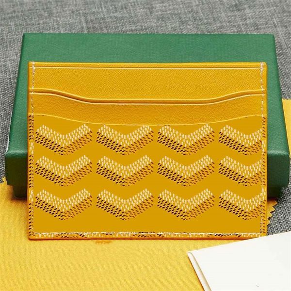 Designer titular do cartão bolsa de moedas mulheres carteira de luxo mini titulares de cartão carteiras de alta qualidade vários sacos de couro amarelo mini carteira para homens clássico saco de cartão de moda