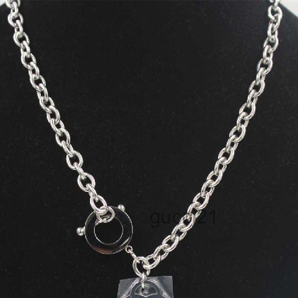 Ожерелья-цепочки из нержавеющей стали с квадратными звеньями для женщин, тумблер с застежкой и пряжкой, колье-воротник, ожерелье в стиле хип-хоп, ювелирные изделия J8K2 LNRP