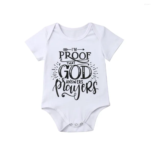 CitgeeSummer Casual Born Baby Girl Boy Bodysuit Buchstaben Kurzarm God Proof Jumpsuit Outfits Sunsuit Kleidung