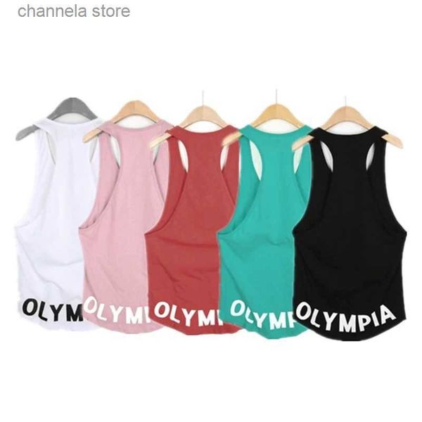 Regatas masculinas OLYMPIA Mens Racerback Regata sem mangas para homens Treino Fitness Gym Regatas Tee T240227