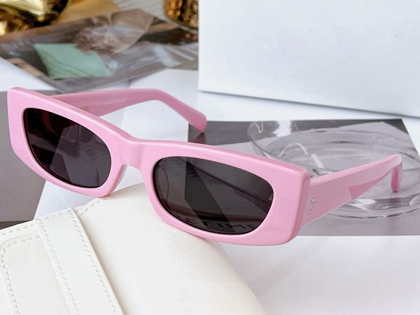 Óculos de sol retangulares 40245 rosa/cinza escuro olho de gato feminino luxo óculos tons designer uv400