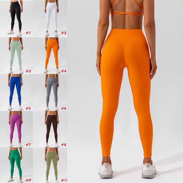 2024 Primavera Mulheres Calças Ativas Fitness Plus Size Sports Underwear Yoga Stretch Designer Leggings Cintura Alta Correndo Calças Ginásio Laranja Legging Apertada