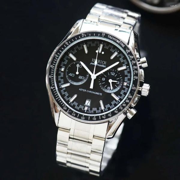 Orologi da polso 2024 orologi di marca originali per uomo d'affari completamente in acciaio inossidabile orologio automatico con data cronografo di lusso sportivo maschile