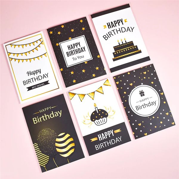 Cartões de agradecimento personalizados Cartão de aniversário em massa para crianças Cartões de nota com envelopes Convites em branco dentro Cartões 6x4 Cartões 240226