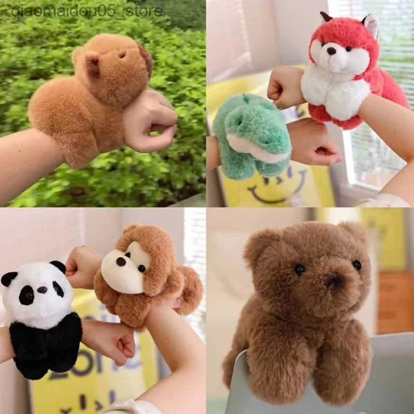 Plüschpuppen Ring Plüschtier Capybara Husky Dinosaurier Fuchs Klatschring Plüschbär Hund Maus Puppe Kinderarmband Panda Affe Plüsch Q240227