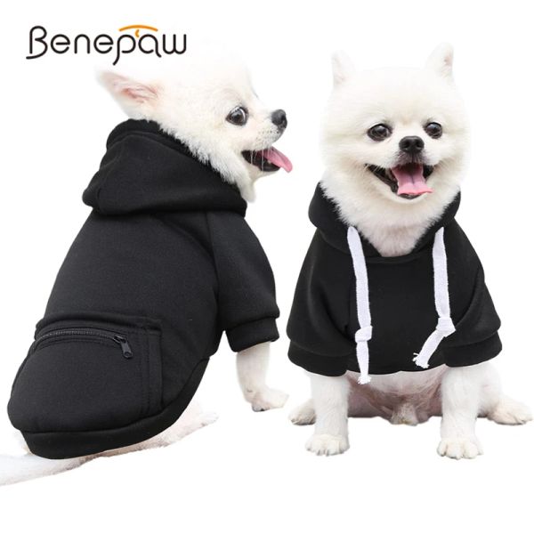 Felpe con cappuccio Benepaw Comode felpe con cappuccio per cani Felpe calde per cuccioli Vestiti per animali domestici per cani di taglia piccola, media e grande Cappotto in cotone organico