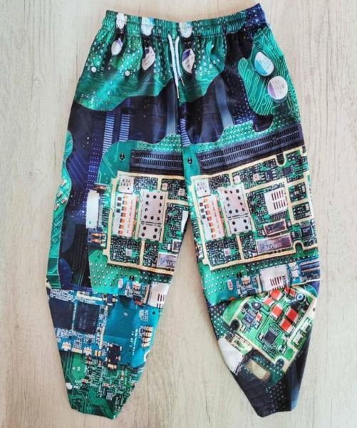 Calças masculinas039s legal chip eletrônico suor 3d joggers calças masculinas roupas hip hop pantalon homme sweatpants6733290