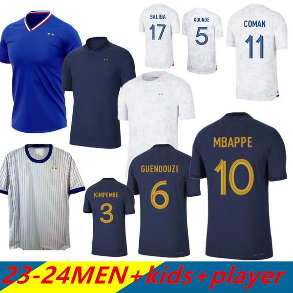 Französischer Verein, komplette Sets, französische Trikots, Fußballtrikots, 23-24GIROUD MBAPPE GRIEZMANN SALIBA PAVARD KANTE Maillot De Foot Equipe Maillots Kinderset Damen Herren Fußballtrikot