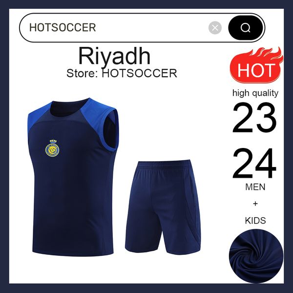 23/24 Al Nassr FC Ronaldo Maglie da calcio Men Kital Hilal Uniforme Benzema Riyadh Football Allening Suit 2023 Saudita Arabia Traccetta