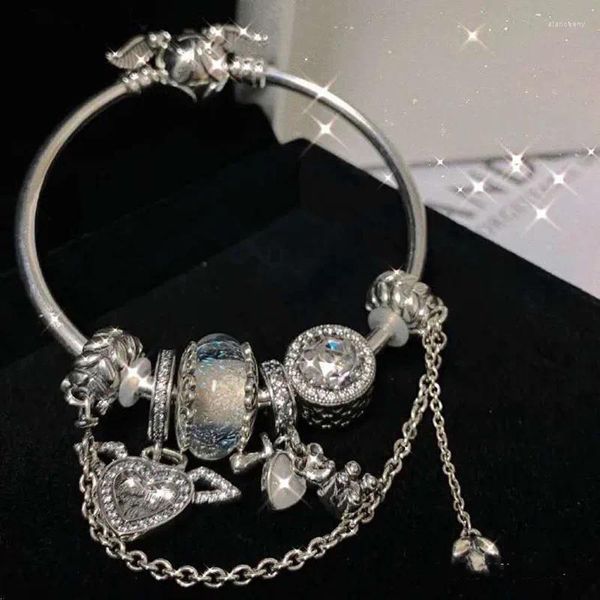 Charme Armbänder Mode Armband Nette Haustier Engel Flügel Ins Weiße Katze Auge Perlen Schnuller Bär DIY Luxus Schmuck