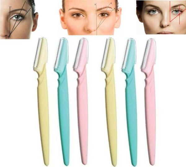 6 pçs faca de sobrancelha mulheres maquiagem ferramenta facial sobrancelha lábio navalha trimmer lâmina faca de barbear ferramenta beleza kit8249205