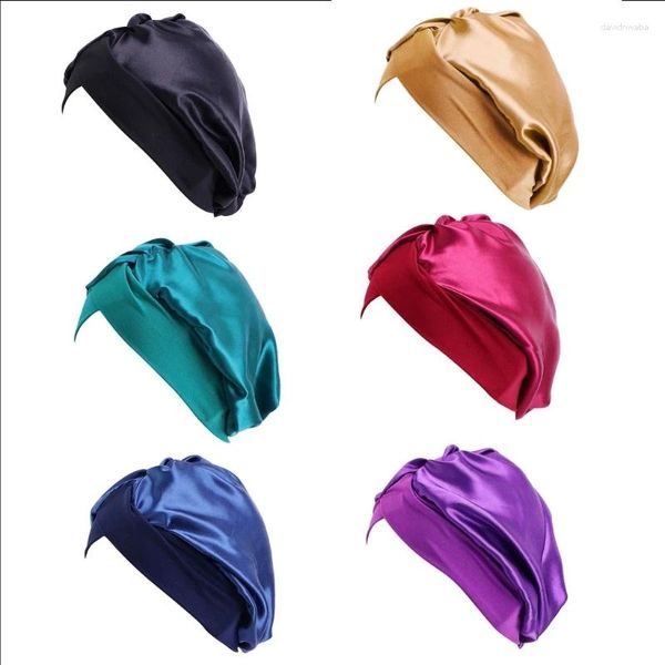 Berets Grande Estilo Boho para Cabeça Casual Chapéu Seda Como Lenço de Pescoço Cabelo Dormir Wraps Chapéus Leves Wome