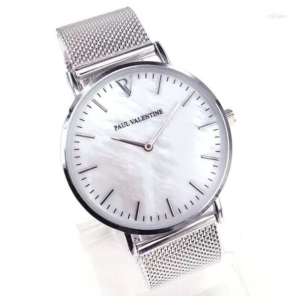 Relógios de pulso 2024 luxo estilo europeu senhoras relógios de aço inoxidável elegante grande dial mulheres relógio casual vestido feminino relógio de pulso