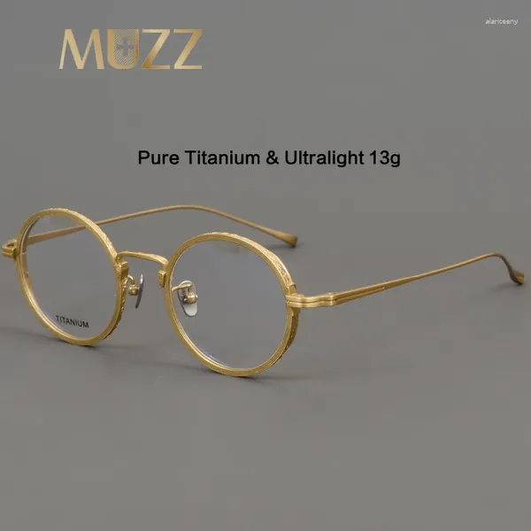 Sonnenbrillenrahmen Retro Reines Titan Brillengestell Männer Runde Brillen Frauen 2024 Ultraleichte Vintage Mode Myopie Optische