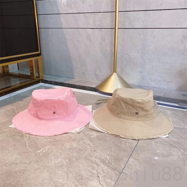 Chapéu de pescador preto rosa designer balde chapéus ao ar livre redondo quebrado aba larga le bob cappello legal meninas moda borlas proteção solar chapéus de luxo para homens PJ027 C4