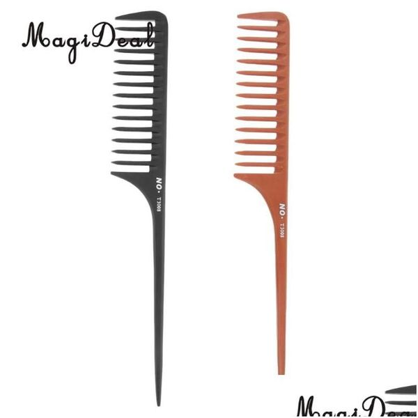 Escovas de cabelo profissional 2pcs 10,6 polegadas pente de cauda anti-estático corte de dente largo desembaraçar salão de cabeleireiro ferramenta gota dharo