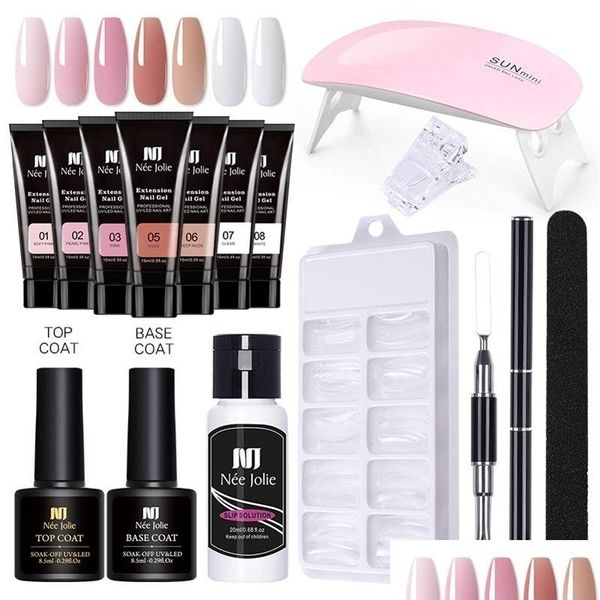 Prego manicure conjunto 6w lâmpada led fl manicure extensão rápida gel construção polygels conjunto para unhas kit de ferramentas 220812 gota entrega saúde bea dhbu8