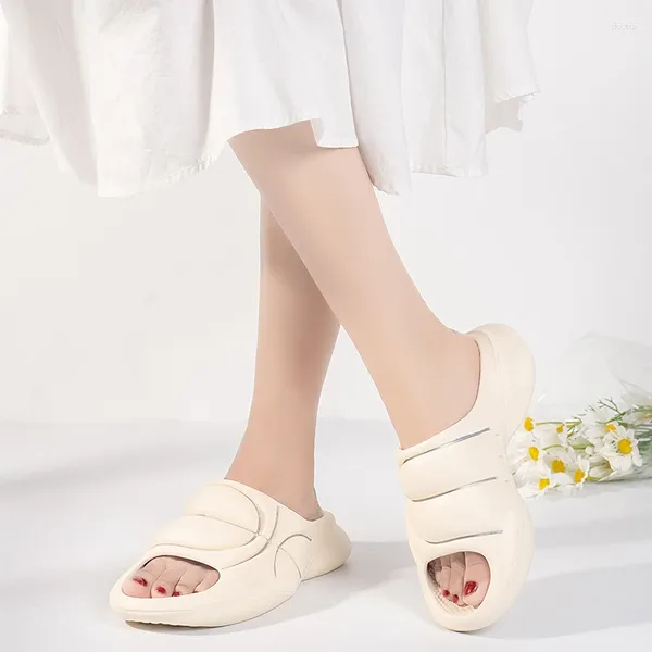 Sandálias 2024 sapatos de verão para senhoras plus size eva chinelos femininos plataforma praia mulheres planas com