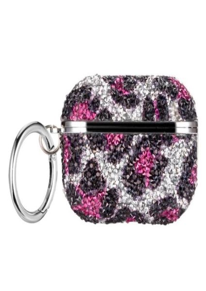 Glitter Diamond Earpods Case para Airpods Pro com Mosquetão Leopard Bling Capa Fone de ouvido para Air Pods Airpod 3 Funda Coque A44671265971705