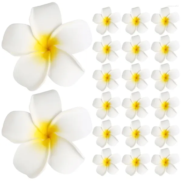 Flores decorativas 20 peças frangipani artificial meninas grampos de cabelo acessórios flor plumeria cocar acessório antiderrapante