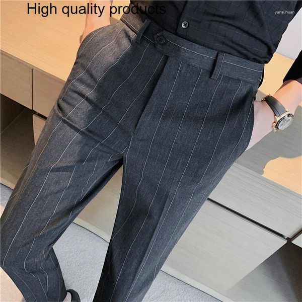 Herrenanzüge, klassisch, gestreift, für Herren, Anzug, Hose, formelles Business, Büro, Gesellschaftsanzug, hochwertige Streetwear, lässig, Bleistifthose, Kostüm