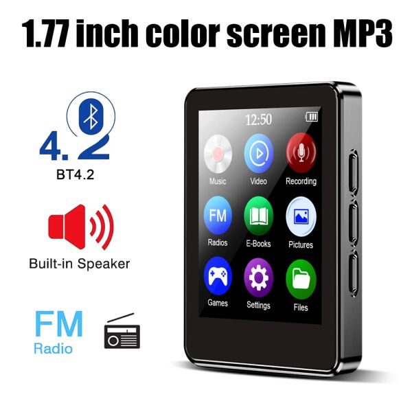 Player MP3-Player Bluetooth 4.2 Vollbild Walkman Tragbarer Sport-HIFI-Musik-Player MP4-Video-Player FM-Radio Ebook-Recorder MP3 MP4