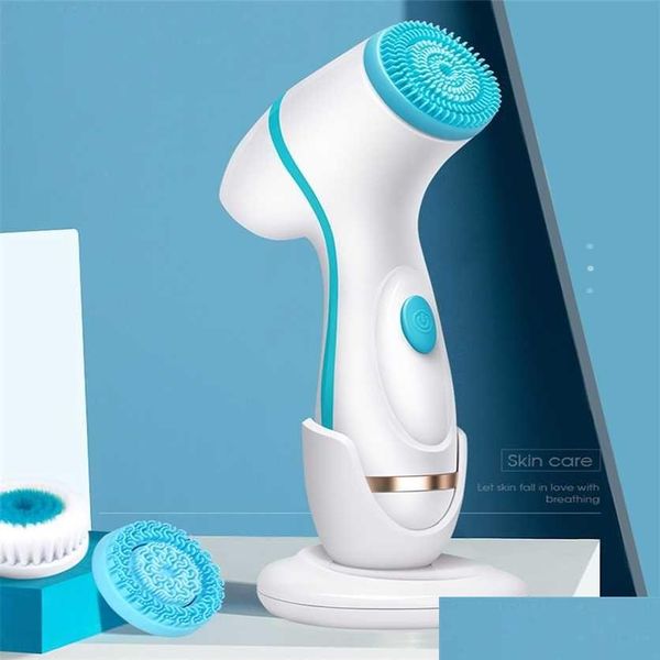 Инструменты для чистки Аксессуары Очищающая щетка Sonic Nu Face Spin Set Gaanica Spa System для глубокой очистки кожи Удаление угрей Hine 29 Dhpob