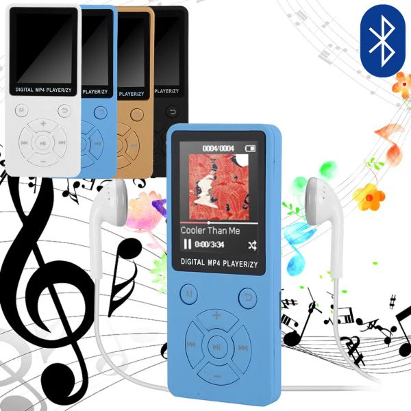 Lettori Lettore MP3 Bluetooth portatile Walkman sportivo con auricolare da 3,5 mm Schermo a colori TFT da 1,8 pollici Lettore musicale MP3 con radio / FM / registrazione