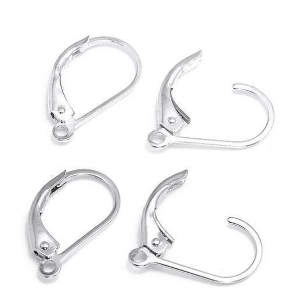 10 pz / lotto 925 orecchini in argento sterling fermagli ganci che trovano componenti per gioielli artigianali fai da te regalo 16mm W230260K