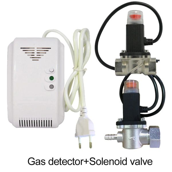 Rilevatore 90240 VAC CUSCINE CH4 GAS naturale Rilevatore Valvola a solenoide magnetica Taglia il sensore di allarme antincendio a gas per carbone per la sicurezza domestica