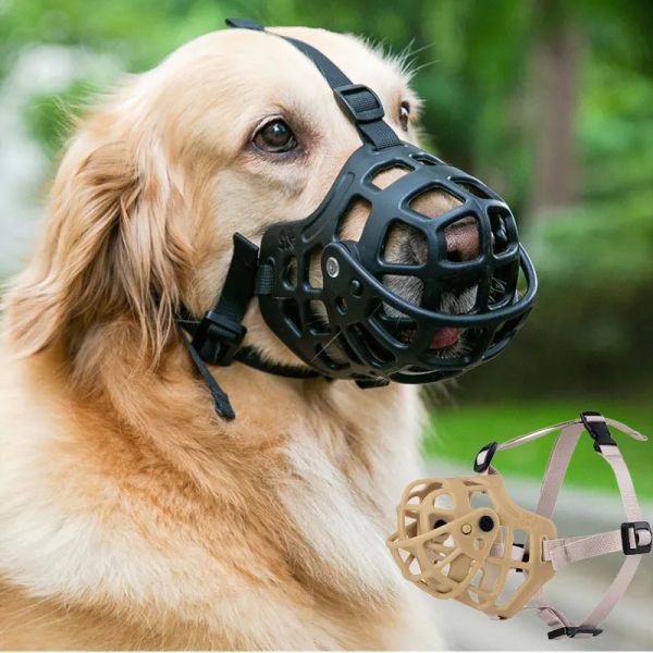 Muzzles silikon köpek namlu büyük köpekler için güvenli rahat köpek maskeleri antibritasyon Orta büyük köpek aksesuarları için nefes alabilen ağız maskesi