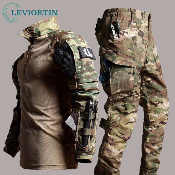 Terno tático sapo masculino airsoft roupas ao ar livre militar paintball swat assalto camisas forças especiais calças uniformes para homem